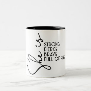 Sie ist schwach tapfer zweifarbige tasse