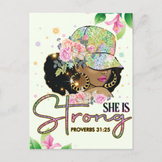 Sie ist stark, melanin, sista, schwarze Mädchen ma Postkarte