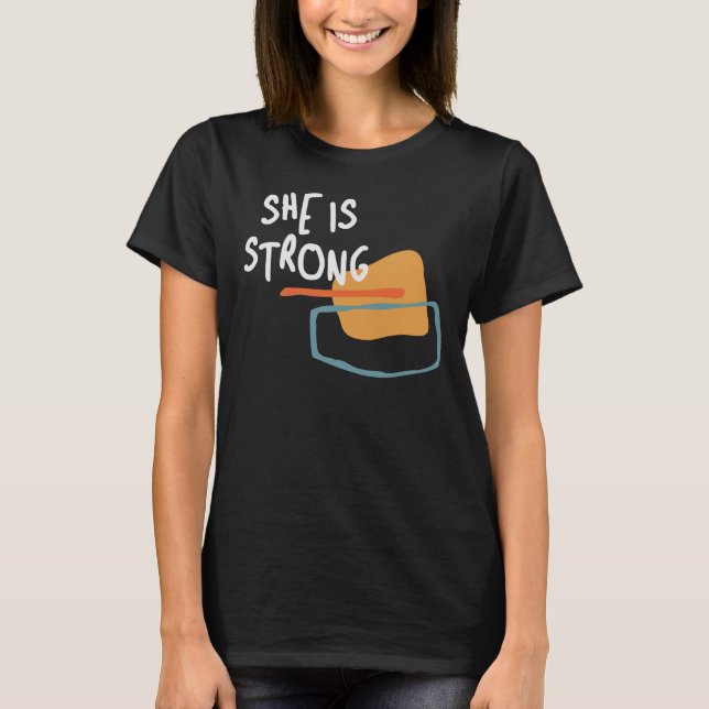 Sie ist stark - sie bestärkt Christliche Zitate T-Shirt (Vorderseite)