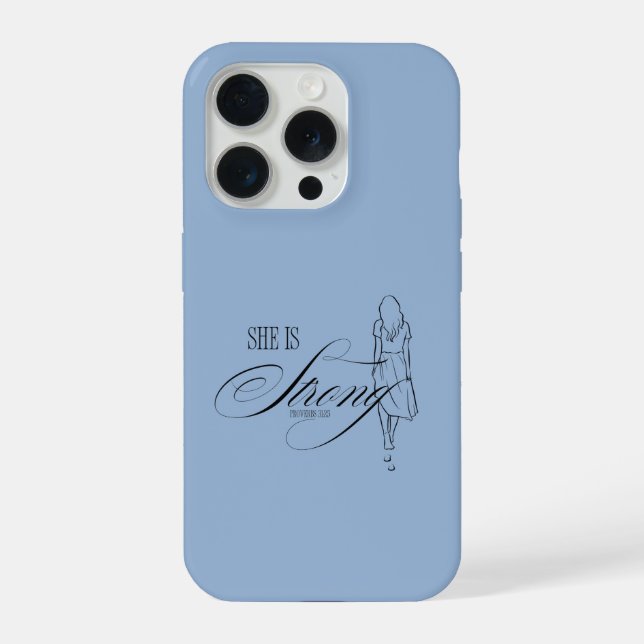 Sie ist stark Sprüche 31,25 iPhone 15 Pro Hülle (Rückseite)
