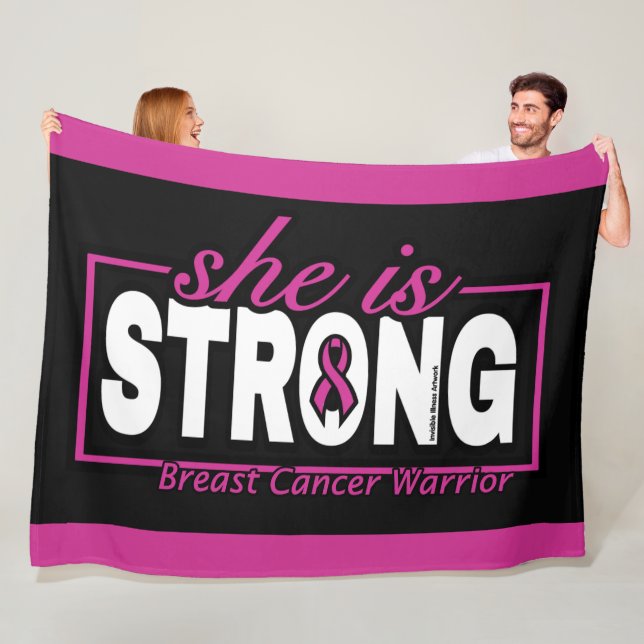 Sie ist STRONG.. Brustkrebs Fleecedecke (Beispiel)