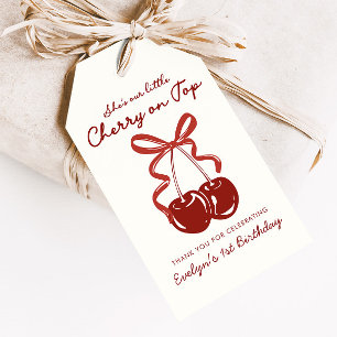 Sie ist unser kleiner Kirsch auf dem Mädchen zum 1 Geschenkanhänger