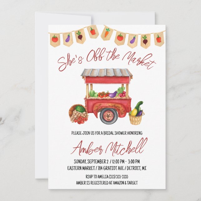 Sie ist vom Brautparty des Marktes abgeschnitten Einladung (Vorderseite)