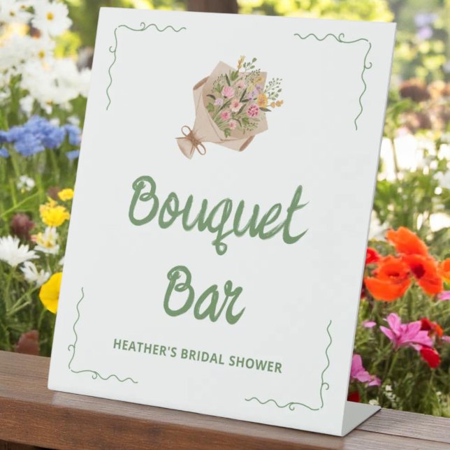 Sie ist vom Market Bouquet Bar Sign Sockelschild (Von Creator hochgeladen)