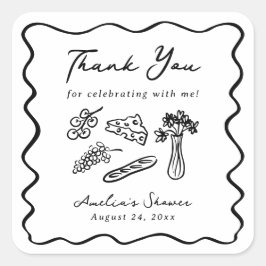 Sie ist vom Markt abgezogen, kühl und whimsical Ha Quadratischer Aufkleber