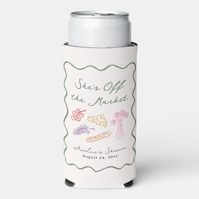 Sie ist vom Markt abgezogen, kühl und whimsical Ha Selters Dosenkühler (Seltzer Vorderseite)