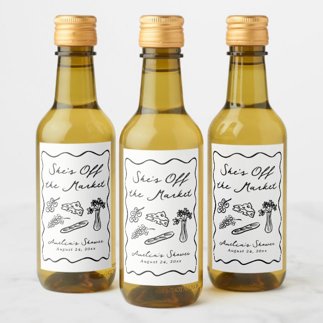 Sie ist vom Markt abgezogen, kühl und whimsical Ha Weinetikett (Flaschen)