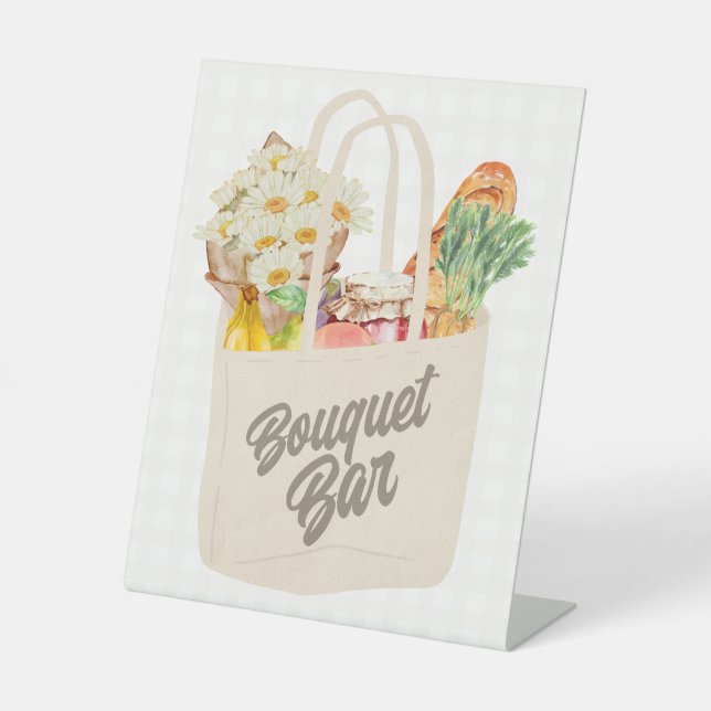 Sie ist vom Markt Brautparty Bouquet Bar Sockelschild (Vorderseite)
