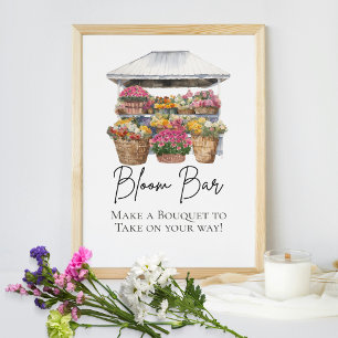 Sie ist vom Markt floral Elegant Script Bloom Bar Poster