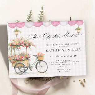 Sie ist vom Markt Florales Fahrrad Rosa Brautparty Einladung