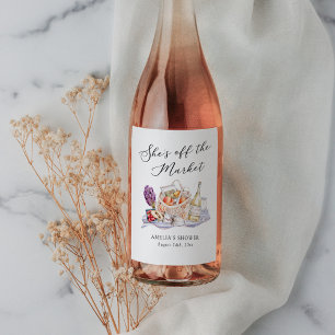 Sie ist vom Markt für Bauern-Brautparty abgeschnit Weinetikett