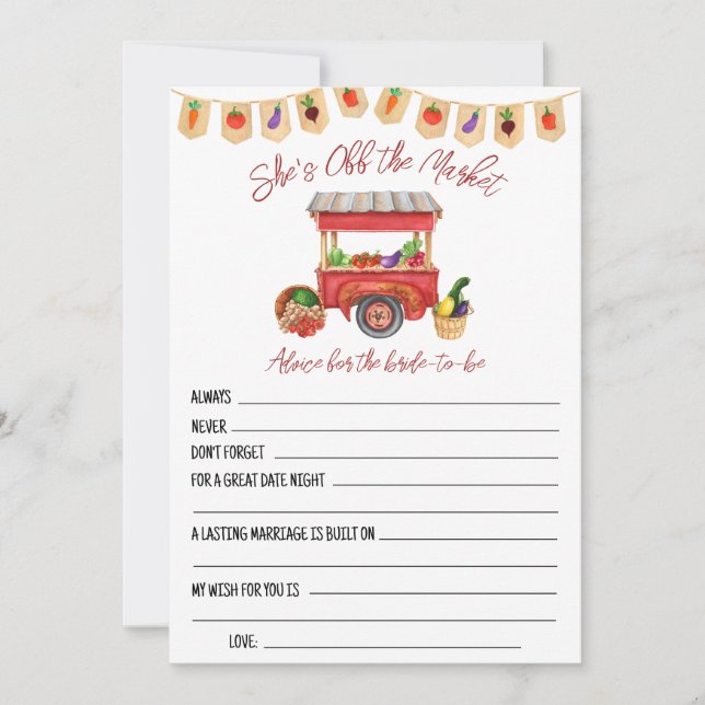 Sie ist von den Brautparty Advice Cards Einladung (Vorderseite)