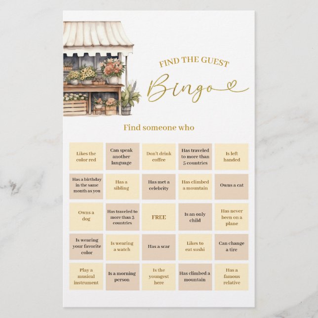 Sie ist von der Market Bingo Games Card abgeschnit (Vorderseite)