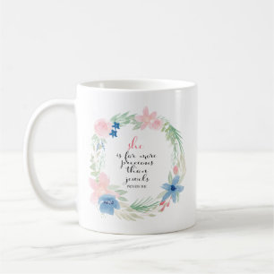 Sie ist weit wertvoller als Juwelen - Sprichwörter Kaffeetasse