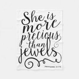 Sie ist wertvoller als Juwelen Sprichwörter White Fleecedecke