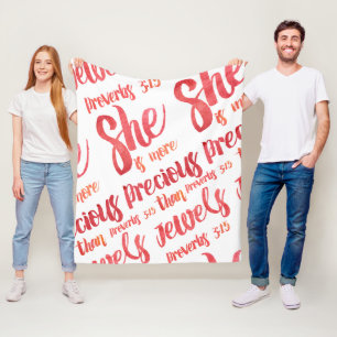 Sie ist wertvoller als Juwels Sprichwörter 3:15 Fleecedecke