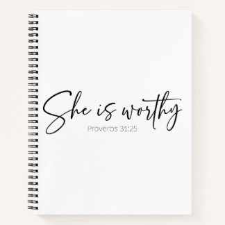 Sie ist würdig | Sprüche 31 Journal Notizbuch