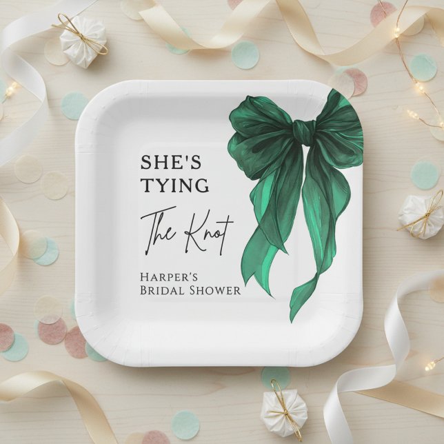 Sie knüpft den grünen Knoten - Brautparty Pappteller (Von Creator hochgeladen)