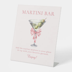 Sie knüpft den Knoten Pink Coquette Martini Bar Sockelschild
