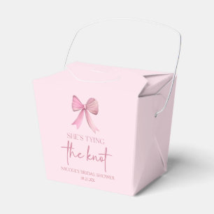Sie knüpft den Knoten Rosa Bogen Brautparty Geschenkschachtel