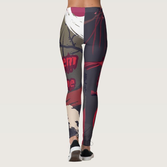 ⛈️ 🥷 sie kommen Gelassen, Anime Manga Power 🥷 ⛈️ Leggings (Rückseite)