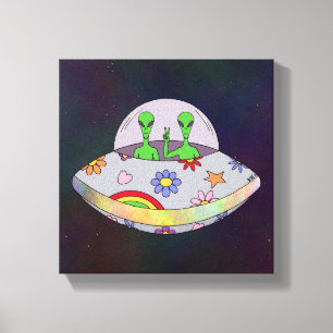 Sie kommen in Frieden UFO Leinwanddruck