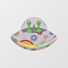 Sie kommen in Peace UFO Fensteraufkleber