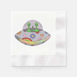 Sie kommen in Peace UFO Serviette
