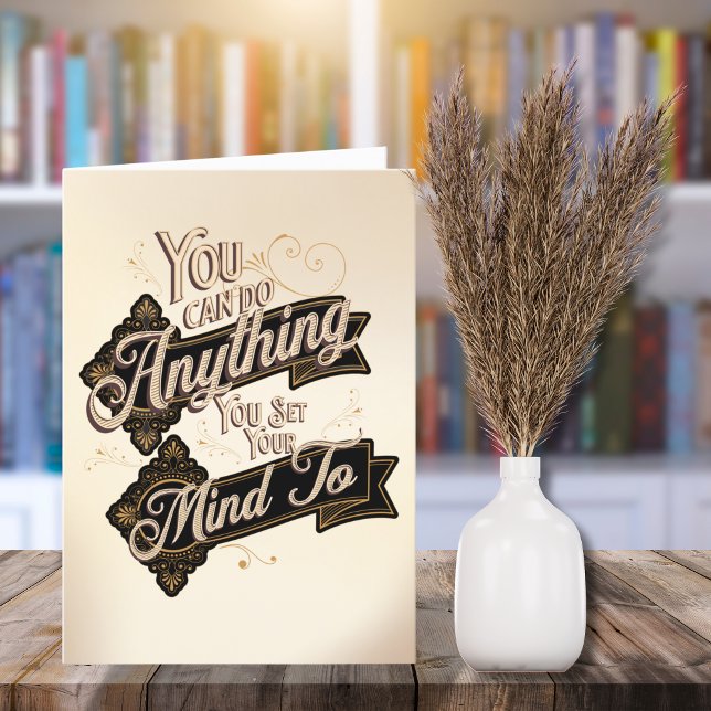 Sie können alles tun, was Brown Beige Zitat Karte (Von Creator hochgeladen)