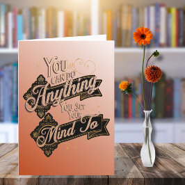 Sie können alles Zitat Terracotta Rosa tun Karte