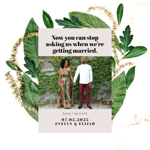 Sie können aufhören, lustige Zitate Foto Hochzeit  Save The Date