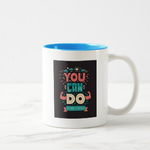 Sie können buntes alles tun zweifarbige tasse