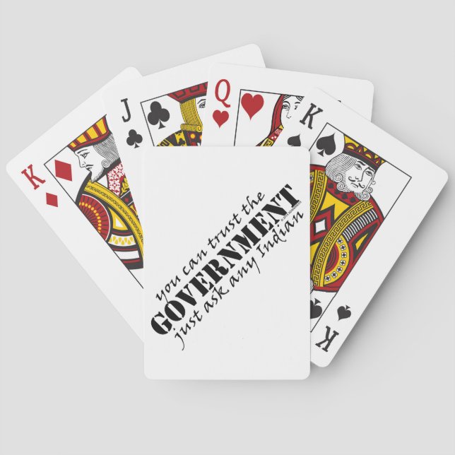 Sie können den Regierungs-Spielkarten vertrauen Spielkarten (Rückseite)