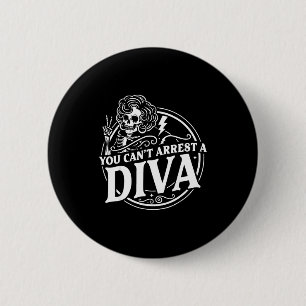 Sie können Diva Sy Skelett Friedenszeichen Goth G Button