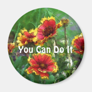 Sie können es tun Blume Motivierend Magnet