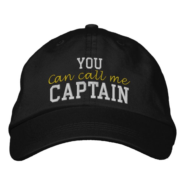 Sie können mich Captain nennen Bestickte Baseballkappe (Vorderseite)