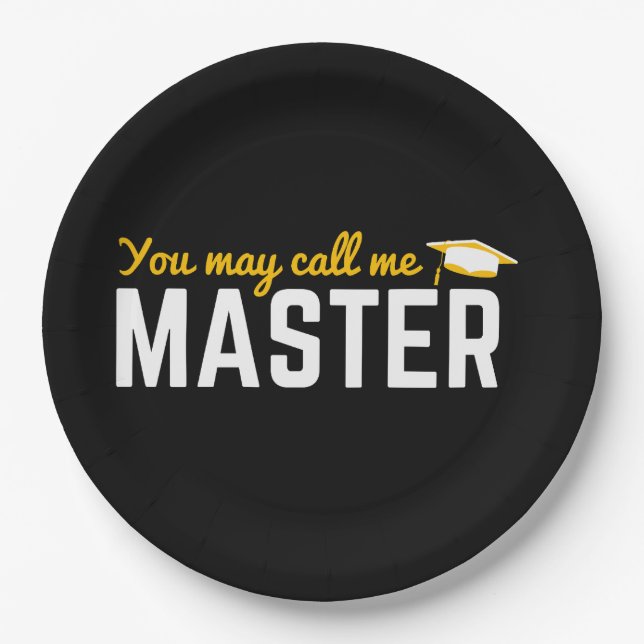 Sie können mich Master 2025 Master Graduat nennen Pappteller (Vorderseite)
