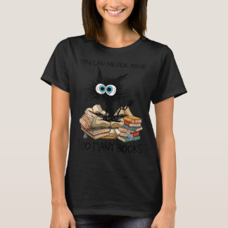 Sie können nie zu viele Bücher Black Cat Nerd habe T-Shirt