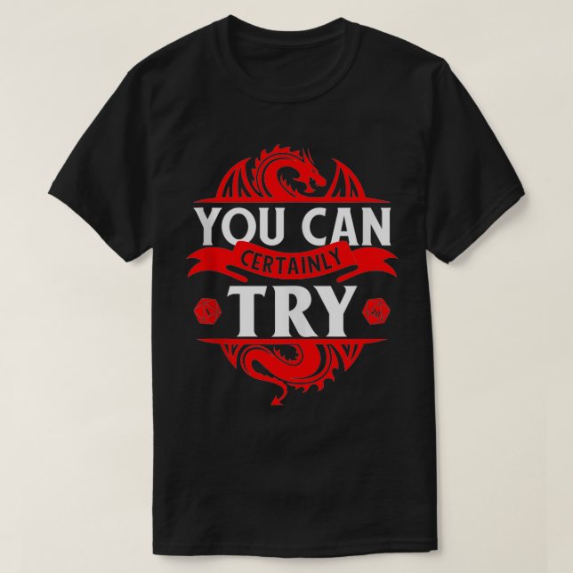 Sie können sicherlich lustiges Rollenspiel ausprob T-Shirt (Design vorne)