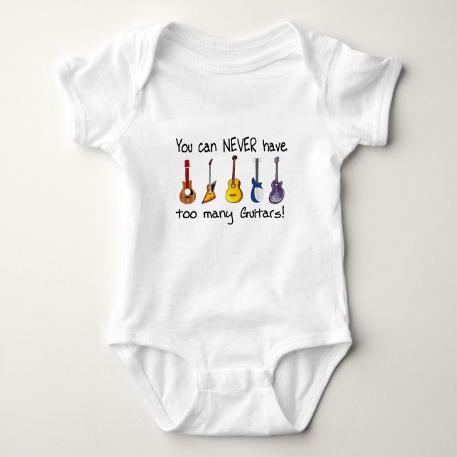 Sie können zu viele Gitarrengeschenke NIE haben Baby Strampler (Vorderseite)
