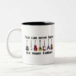 Sie können zu viele Gitarrengeschenke nie haben Zweifarbige Tasse
