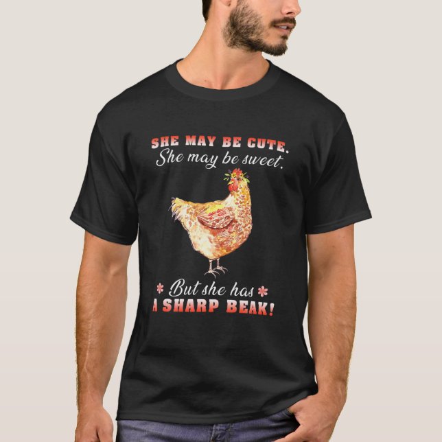Sie könnte Niedlich sein. Sie mag süßes Hühnerklei T-Shirt (Vorderseite)