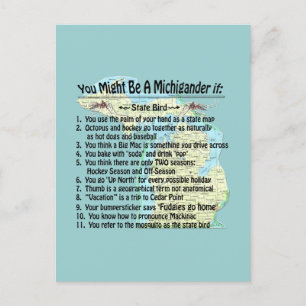 Sie könnten ein Michigander sein, wenn Postkarte