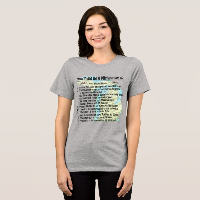Sie könnten ein Michigander sein, wenn Tri-Blend Shirt (Vorderseite voll)