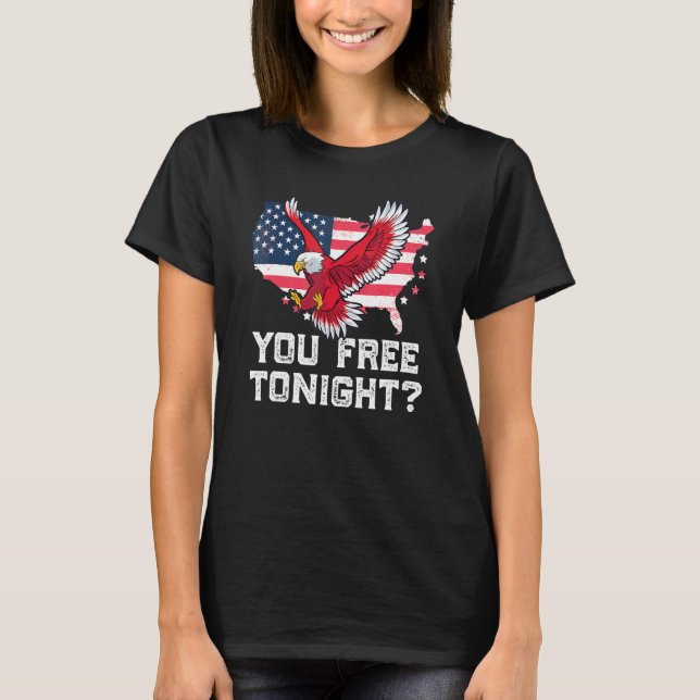 Sie kostenlos Heute Abend Adler Freiheit 4. Juli U T-Shirt (Vorderseite)