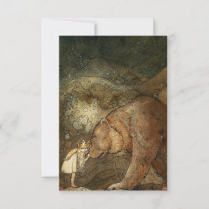 „Sie küsste den Bären“ von John Bauer Dankeskarte