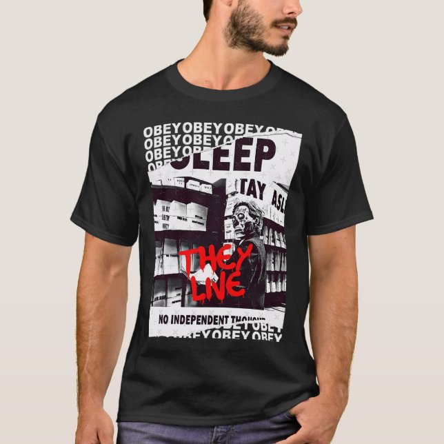 Sie leben OBEY Retro Cult Classic Horror Fan T-Shirt (Vorderseite)