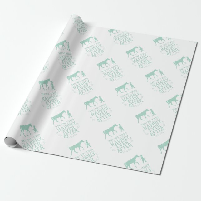 Sie lebte glücklich seitdem Reiterpferd Geschenkpapier (Ungerollt)