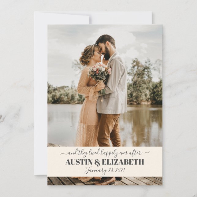 Sie lebten glücklich, immer nach der Hochzeit dank Einladung (Vorderseite)