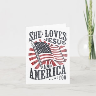 Sie Liebe Jesus und Amerika zu amerikanischer Flag Karte